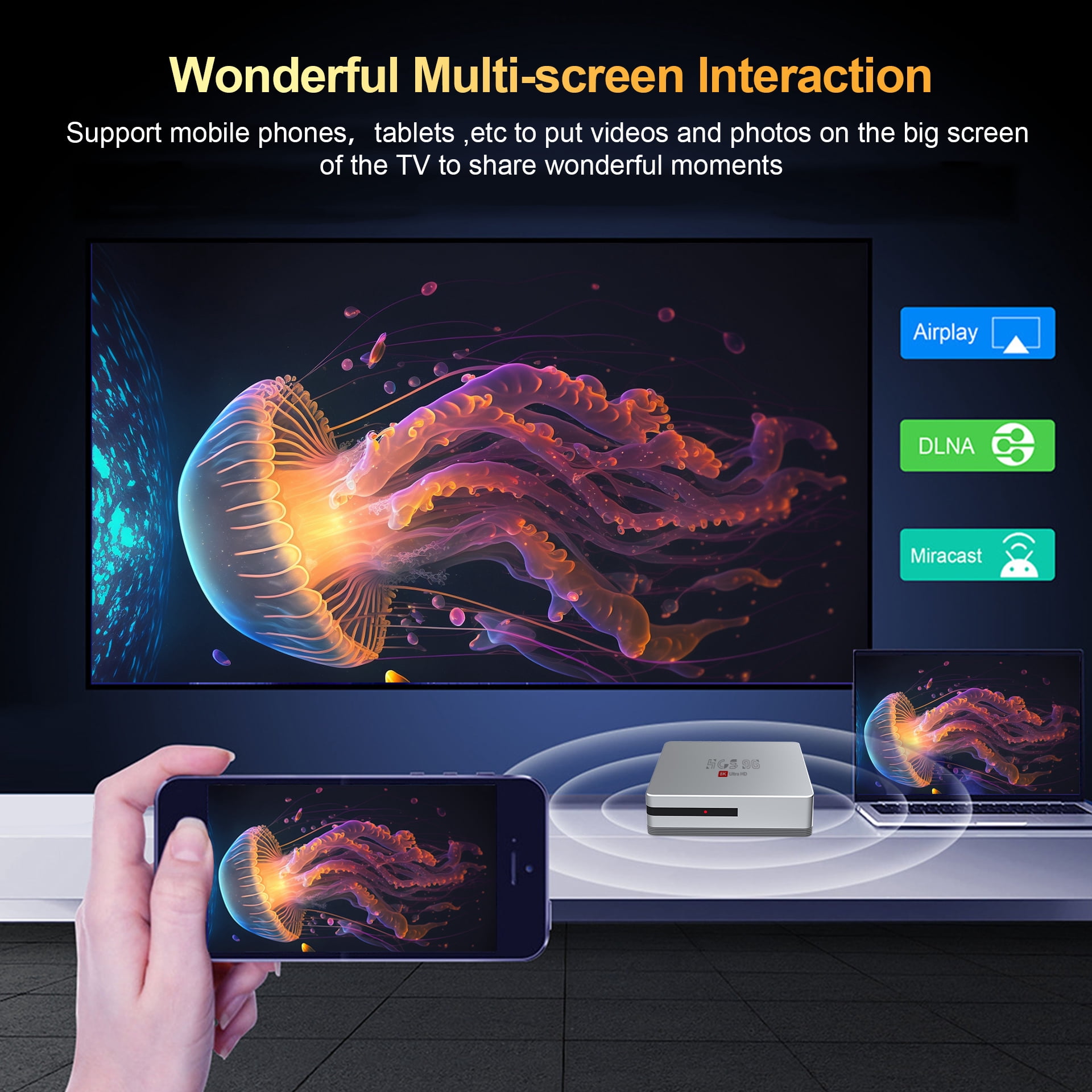 CANGTEENER HCS96 Streaming Device | Android TV Box, OS Android 13 Support 4K HDR Streaming Media Player