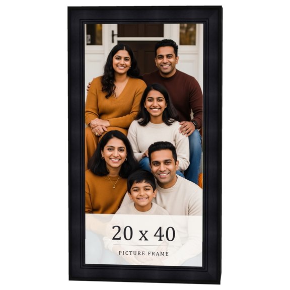20x40 Frame Black Passaggi Solid Wood Picture Frame Width 1.5 Inches | Interior Depth 0.5 Inches |