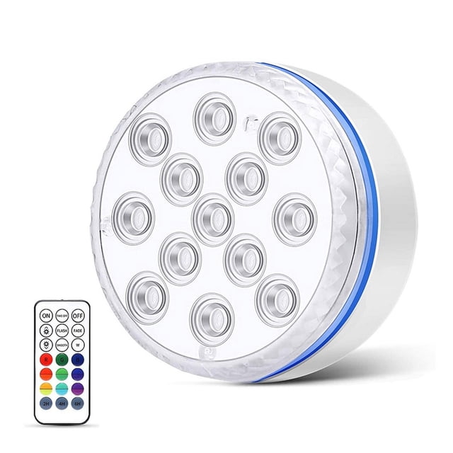 RGB Underwater Light LED Lights Waterproof Pool Lamp Dimmable Wall Lamp Outdoor Lighting With Remote ,Easy to Install