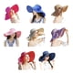 thumbnail image 5 of Sonducket Sombrero para el sol para mujer con ala grande - Sombrero de paja elegante y plegable con protección solar eficaz Bowknot Sombreros zafiros azules, 5 of 6