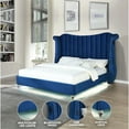 thumbnail image 6 of Tulip Queen 4 Pc Upholstery Bedroom Set Made With Wood In Blue Color, 6 of 14
