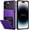 Purple-Larger Storage, variant on For iPhone 14 Pro Max Case with Card Holder[Store 5 Cards] Dual Layer Heavy Duty Shockproof iPhone 14 Pro Max Wallet Case with Hidden Card Slot Large Storage Case for iPhone 14 Pro Max(Rose)