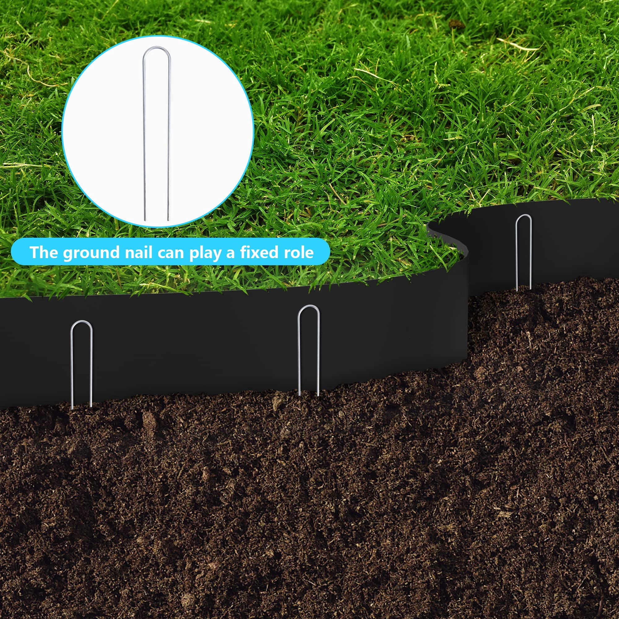 Ebaokuup 30 ft Landscape Edging Coil, 5 inch Depth Flexible Weed Barrier for Garden