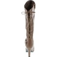 thumbnail image 4 of Top Moda Womens Page-65 Knee High Round Toe Lace-up Slouched High Heel Boots, 4 of 7