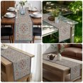thumbnail image 5 of Mediterranean Short Table Runner 48 Inches Long,Vintage Bohemia Ethnic Peony Flower Cotton Linen Table Runners Dresser Scarves,Fabric Tabletop Scarf Furniture Cover for Home Dinner Party 13"x48", 5 of 9
