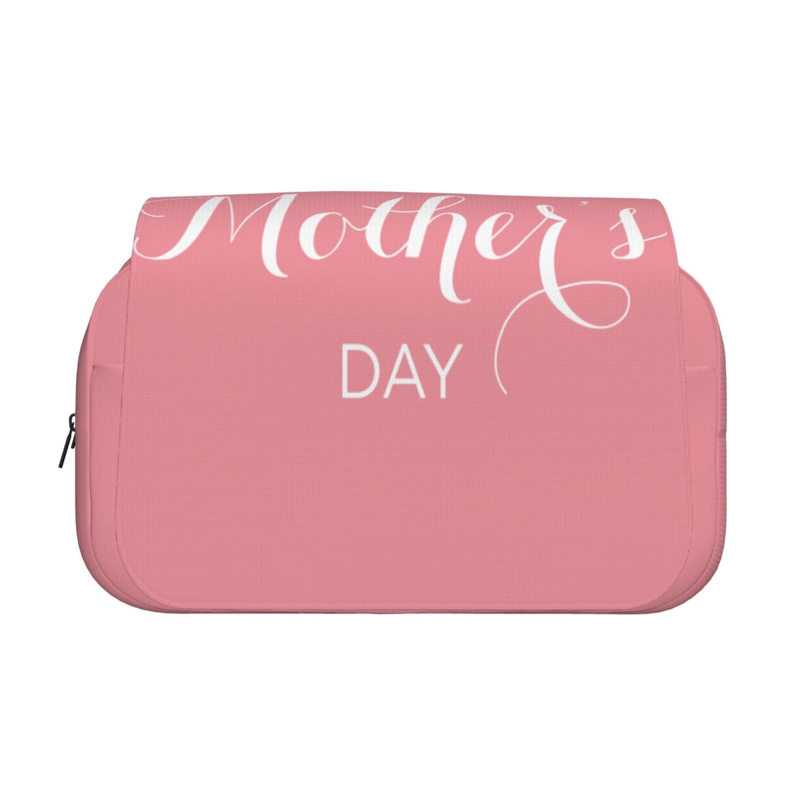 Rateoe Happy Mother's Day Pattern Double Clamshell Pen Case, Storage Organizer with Two Zipper Compartments– Holds Up to 50 Pencils & Pens