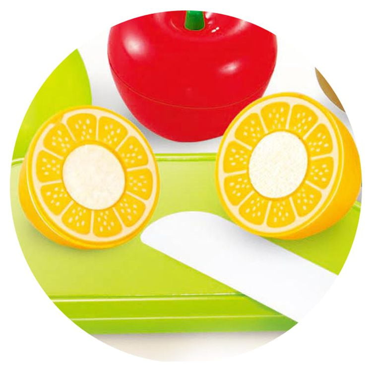 Mundo Toys Pretend Play Cutting Fruit and Vegetable Food Set with Basket for Kids