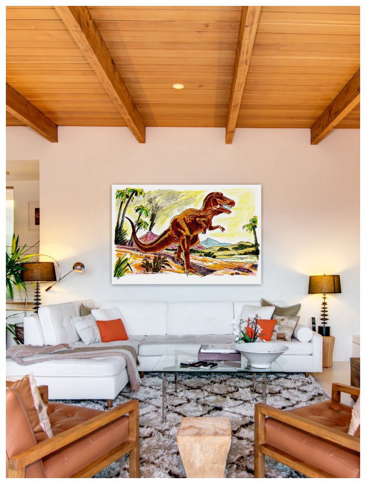 Marmont Hill "Angry Tyrannosaur" by Curtis Painting Print on Canvas