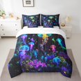 thumbnail image 2 of Erosebridal 3D Jellyfish Bed In A Bag Women Teal Purple Jellyfish Fitted Sheet 7 Pcs Tropical Nautical Coastal Comforter Set Ocean Sea Animal Flat Sheet,Twin Size Bedding Set, 2 of 5