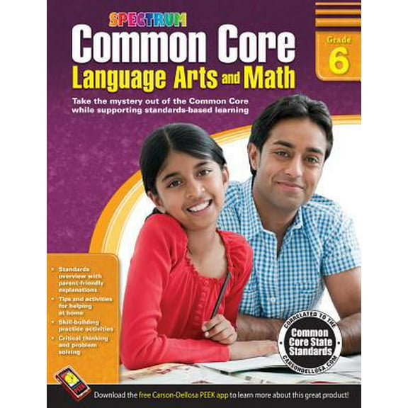 Pre-Owned Common Core Language Arts and Math, Grade 6 (Paperback) 1483804542 9781483804545