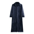 thumbnail image 2 of Kureaily Mens Bathrobe Autumn Winter Flannel Pajamas Loose Zippered Thick Nightgown Lounging Suit Summer Pajamas, 2 of 4