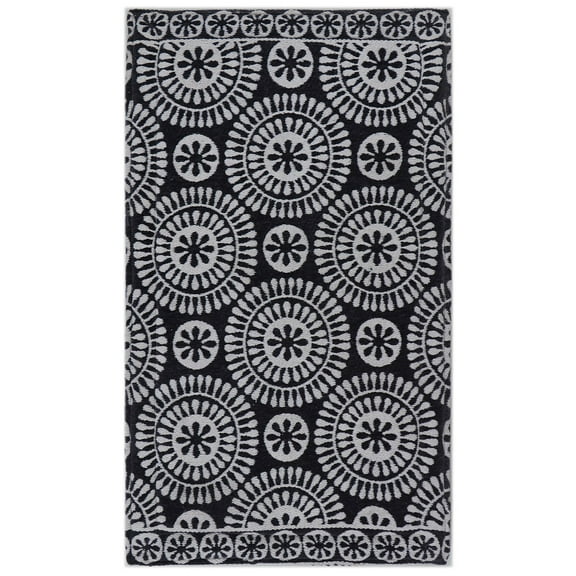 Rugsmith Black Machine Woven Bethel Anti-Fatigue Kitchen Mat, 20" x 36"