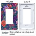 thumbnail image 3 of Yayeee Rocker Switch Wall Plate 3-Gang 6.5"x4.6" Home Decorative Outlet Cover, Blooming Flowers Pattern, 3 of 6
