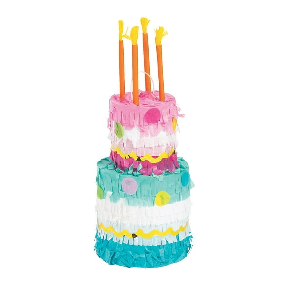 Mini Birthday Cake Pinatas, Birthday Party Decor, Games, 3 Piece Set, 11" x 4"