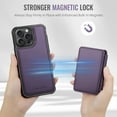 thumbnail image 4 of Dteck Wallet Case for iPhone 15 Pro Max,Luxury Leather Detachable Credit Card Holder Slot Magnetic Pocket Case RFID Blocking Shockproof Kickstandv Cover for iPhone 15 Pro Max,Purple, 4 of 10