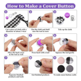 thumbnail image 4 of 200 Sets Cover Buttons Kit with Tools Size Buttons to Cover Self Cover Buttons DIY Fabric Cloth Cover Buttons 0.59 Inch, 4 of 6