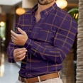 thumbnail image 1 of Camisa de manga larga con bolsillo y botonadura sencilla de moda para hombre 2024, línea vintage, tela suave y cómoda, top para hombre de talla grande, 1 of 6