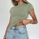 thumbnail image 3 of Top casual ajustado, camiseta ajustada con cuello redondo para mujer, camiseta ajustada para mujer, máxima confiabilidad, 3 of 5