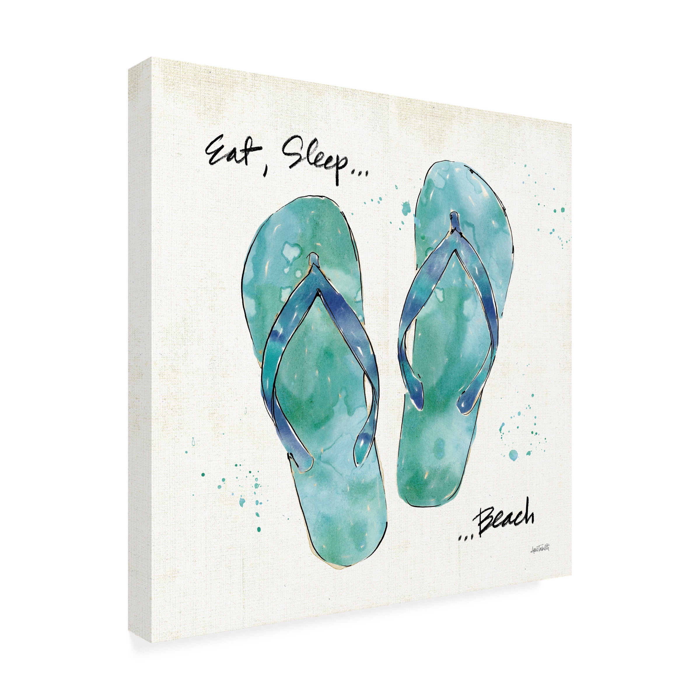 Anne Tavoletti 'Beach Divas VIII Aqua' Canvas Art