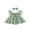 Green, variant on Yuemengxuan Baby Girl Summer Outfit Floral Fly Sleeve Tulle Romper Dress Bow Headband 2 Piece Set