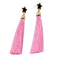 thumbnail image 1 of Pendientes de Tuerca Estrella Stud con Borla Larga Yuyangstore Rosado Hilo borla pendientes, 1 of 6