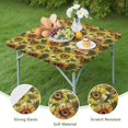 thumbnail image 4 of White Sunflower Pattern Square Fitted Tablecloth with Elastic Edge,Square Table Cover,Washable Elastic Table Cover for Home Kitchen Party Decor 34"x34", 4 of 6