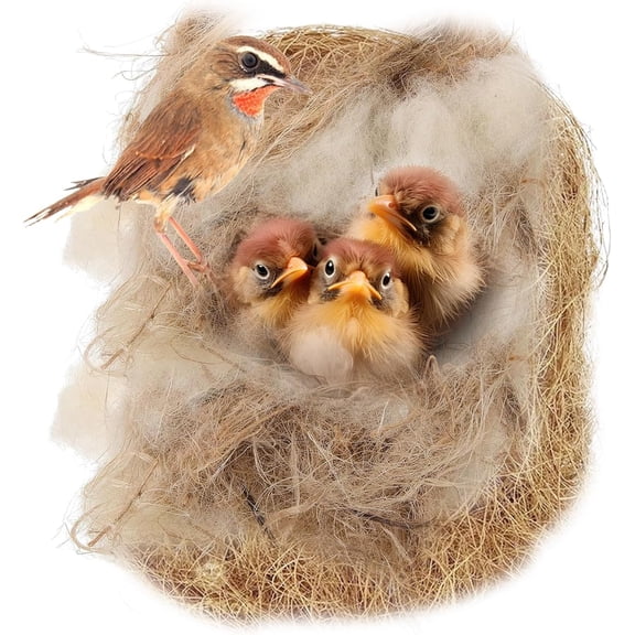 Bird Nesting Materials, Mixing Parakeet Nest Material, Fiber Bird Nesting Heart Filler, Finch Bird Bedding Hideouts for Tree Trunks Cages Garden Yard Home Party Easter Decor(1 PC)