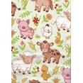 thumbnail image 2 of Fabric Traditions Flannel Farm Babies Grazing on Green Nursery Fabric Cotton Baby, 2 of 3