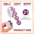 thumbnail image 2 of Number Circle Stickers Round Color Coded Self-Adhesive Labels Purple, 2 of 7