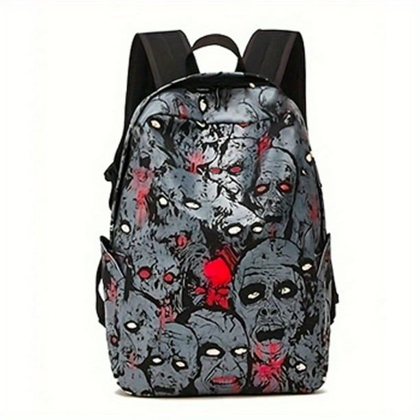 Mochila Luminosa Con Estampado De Calavera Fantasma, Mochila Para Ordenador Portátil De Noche De Terror, Mochila Escolar De Lona De Halloween, Regalo Para Niñas Y Niños