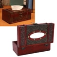 thumbnail image 3 of Antique Wooden Tissue Box Exquisite Workmanship Retro Asian Style Appearance Tissue Box Cover For Home Restaurant Office Desk, 3 of 8