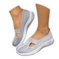 thumbnail image 3 of AUDeals Womens Breathable Orthopedic Slip On Tennis Shoes Arch Support Anti Skid Walking Sneakers (Grey, 9.5), 3 of 9