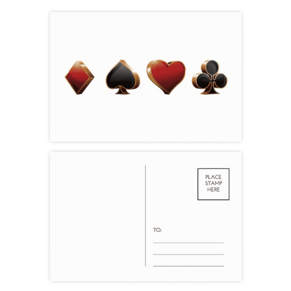 spade heart club pattern postcard set birthday mailing thanks greeting card