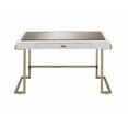 thumbnail image 2 of Boice Vanity Desk in White PU & Champagne Finish, 2 of 6