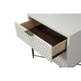 thumbnail image 4 of Origins by Alpine White Pearl Wood 2 Drawer Nightstand in White, 4 of 4