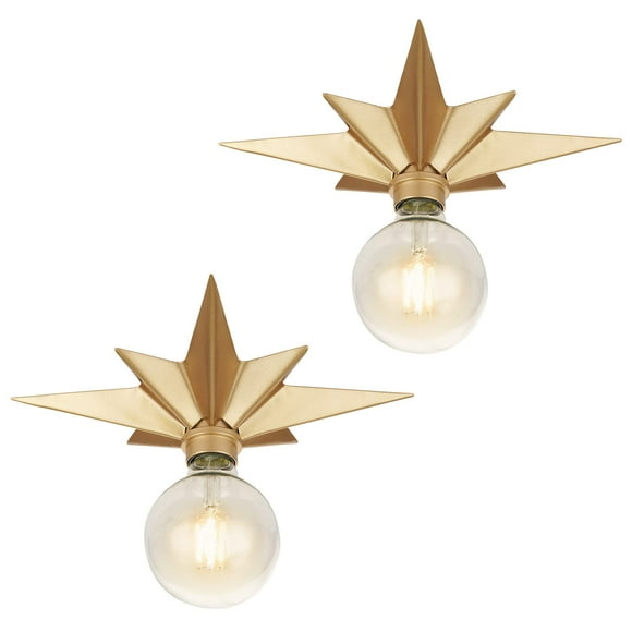 Lot de 2 Plafonniers Encastrés - Luminaire Étoilé Luminaires de Couloir Plafonniers Modernes Plafonniers Encastrés en Laiton Fi