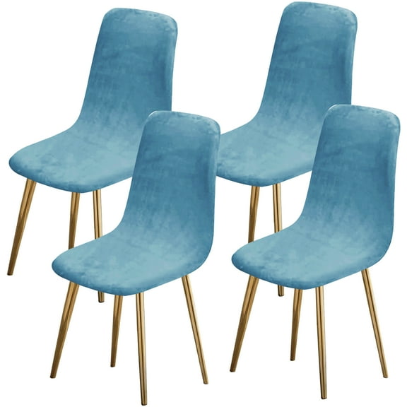 4Pcs Shell Chair Cover Machine Washable Dustproof Short Plush Dining Chair Seat Slipcover for Home Dining Room Kitchen Office
