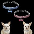 thumbnail image 3 of Methold Collar elástico de cristal ostentoso para mascotas pequeñas, colgante en forma de hueso, Collar elástico, accesorios para mascotas, regalo Suministros para perros azul S Methold PT0058-03, 3 of 6