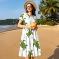 thumbnail image 4 of Naloa Cute Turtle Print Womens Summer A-Line Dress with Pockets,Short Sleeve Dresses,Flowy Beach Swing Dress for Vacation Travel, 4 of 6