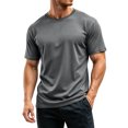 thumbnail image 6 of AHMOMEI Quick Dry Mens Workout Shirts Crew Neck Men's Short Sleeve Shirt Moisture Wicking Mens Shirts Casual Gray XXL, 6 of 7