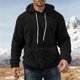 thumbnail image 1 of MHFRRA Sudadera con Capucha Forrada, Suéter Cálido de Invierno, Top Informal Suave y Urbano Negro, 1 of 5