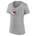 thumbnail image 2 of Women's Heather Gray Kansas City Chiefs Primary Team Logo V-Neck T-Shirt, 2 of 3