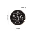 thumbnail image 2 of Broche con forma redonda de astrología del zodiaco Libra, esmaltado negro, color negro, 2 of 3