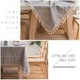 thumbnail image 2 of SHAR Outdoor Rectangular Tablecloth Anti Stain Washable Tablecloth Fabric Tablecloth Dining Table Kitchen Tablecloth Picnic Tablecloth Pompom Design Tablecloth Table Decoration140x200cm, 2 of 4