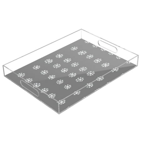 

Clear Acrylic Tray Water Cup Tray Teacup Jewelry Storage Tray for Serving and Home Decor Small Snowflakes