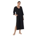 thumbnail image 6 of Aria Women's Brushed Knit 3/4 Sleeve V-Neck Lounger Nightgown with Pockets, Sizes XS to 5X, 6 of 6