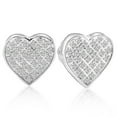 thumbnail image 2 of Pompeii 1/4 Ct Diamond Heart Studs Screw Back Earrings White or Yellow Gold 10.5mm Wide, 2 of 3