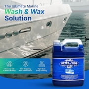 Woody Wax Ultra Pine Boat Soap, Concentrated Gel Formula, Wash ‘n’ Wax Saltwater Remover & Marine Cleaner, Safe for Waxed Non-Skid Decks, Fiberglass & Metal; Removes Fish Blood & Buildup, 128 Oz.