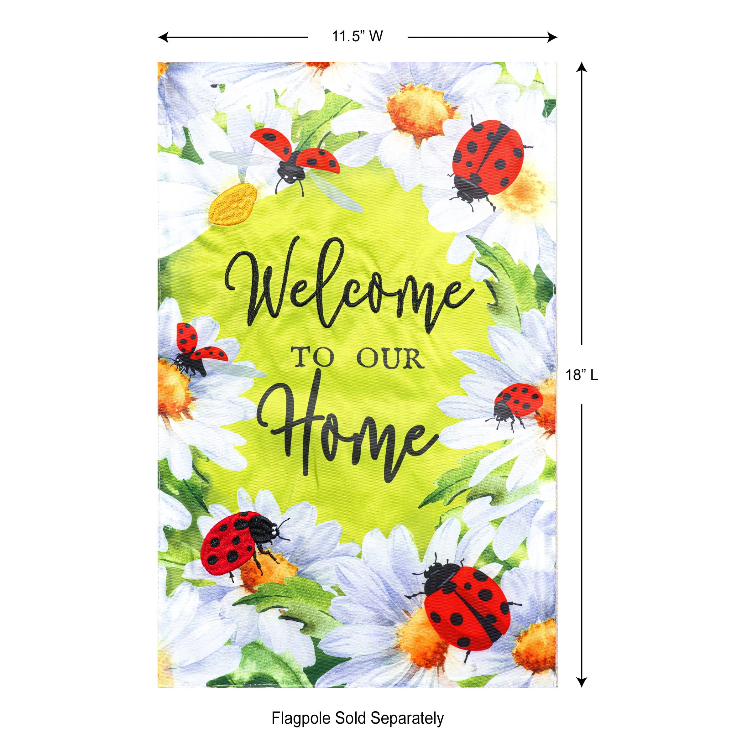 Meadow Creek 11.5" x 18" Spring Ladybug Outdoor Yard Flag
