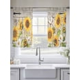 thumbnail image 5 of Farm Flowers Sheer Curtains 54 Inch Length 2 Panels Set Window Treatments, Retro Sunflowers Barn Doors Butterfly Wood Board Rod Pocket Semi Curtains for Living Room/Bedroom/Kitchen, 104"W x 54"L, 5 of 7